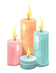 Burning candles illustration