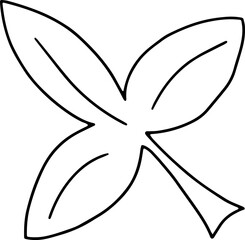 Vector Leaf Illustration on White Background. Leaf Image in Line Art Style. Coloring Page for Kids. Black and White Coloring Book.