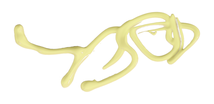 light yellow watercolor zigzag drop isolated on transparent background