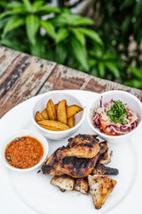 piri piri portuguese roast chicken with african jindungo spicy sauce meal