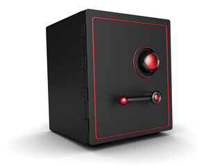 Obraz premium 3d illustration of safe, black and red color