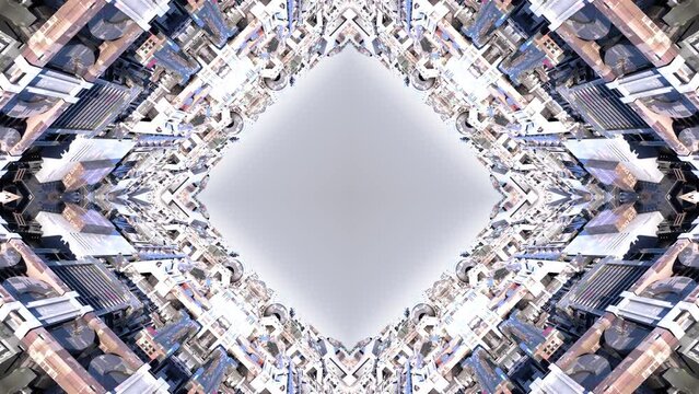city factory base facility space futuristic mechanical Sci-Fi building kaleidoscope CG background