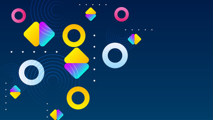Fototapeta premium Covers with flat geometric pattern. Cool colorful backgrounds. Applicable for Banners, Placards, Posters, Flyers.