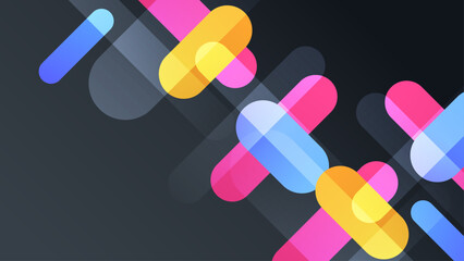 Modern colorful abstract geometric banner background. Tech banner with square, triangle, circle, and geometric shapes. Vector abstract graphic design banner pattern background template.