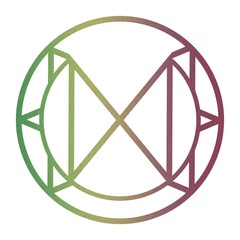 Symbol, circular pictogram with triangle in shape.