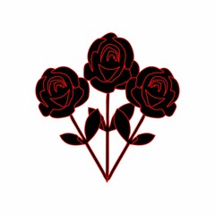 red rose with heart
