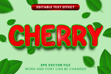 Red cherry 3d editable text effect