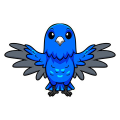 Cute blue factor canary cartoon flying