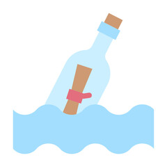 message in a bottle line icon