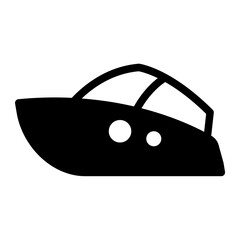 speed boat line icon