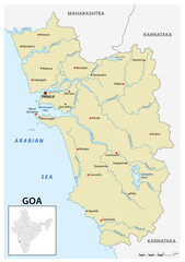 Vector map of the Indian state of Goa