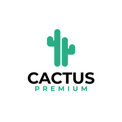 Creative Cactus Logo Design Concept Vector Illustration Symbol Icon
