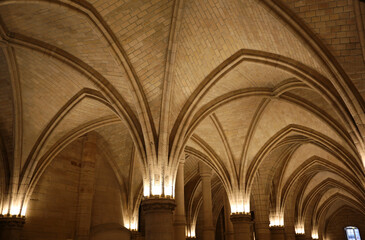 Rib-vaulted ceiling - La Conciergerie interior - Paris, France