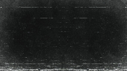 TV noise static effect, panoramic view, black and white background - obrazy, fototapety, plakaty