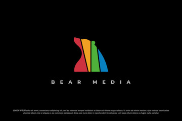 logo bear media channel colorful silhouette