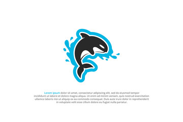logo orca whale water splash sea creature carnivore