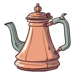 Metal teapot illustration