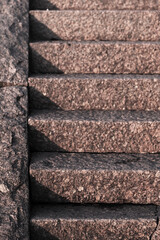 Empty granite stairs with shadows. Abstract architecture
