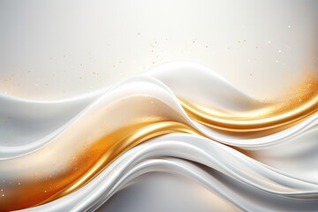 Elegant white background with a gold streak. abstract background with gold waves. 3d render.