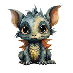 Green baby Dragon vector illustration, A Green baby Dragon Vector illustration is a digital artwork depicting a small, young dragon with a green color scheme. The illustration is created using vector