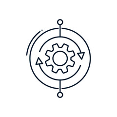 The concept of customization in the production process. Vector icon isolated on white background.