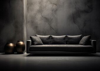  blank wall  black  elegant  style interior mockup living 