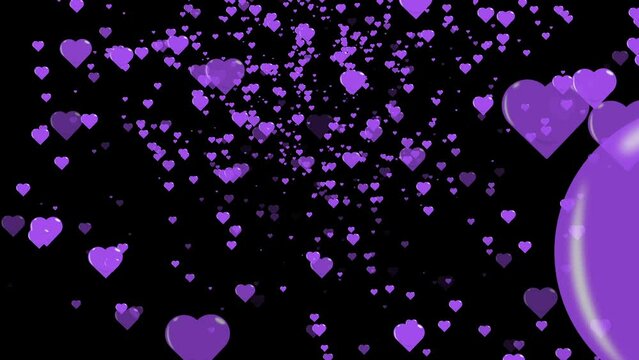 purple heart day animated backround on black background