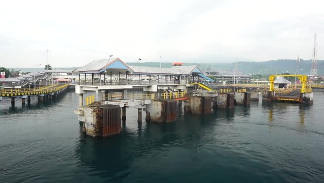 Ferry boats in the Ketapang harbour in Banyuwangi.