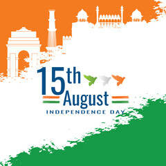 indian independence day wishing post vector file