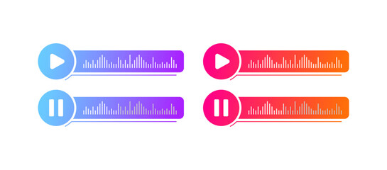 A voice message. Flat, color, listen to voice message, audio message. Vector illustration.