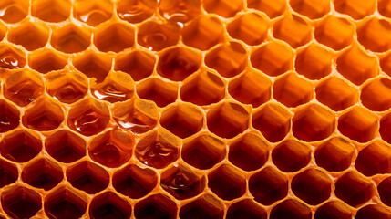 The intricate beauty of honeycomb structures, with hexagonal cells. Generative AI