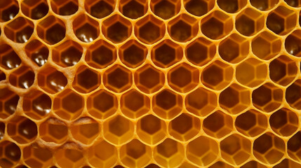 The intricate beauty of honeycomb structures, with hexagonal cells. Generative AI