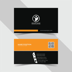 Modern Black And Yellow Minimalist Business Card Layout