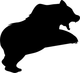 Angry Bear Silhouette Wildlife Vector
