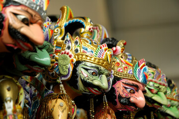 Fototapeta na wymiar Wayang golek sundanese puppet show selective focus