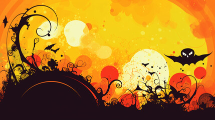 Cute background design for Halloween. Generative ai