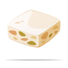 Torrone nougat vector isolated illustration