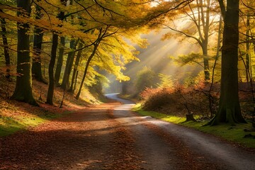 Obraz premium autumn in the forest generated ai