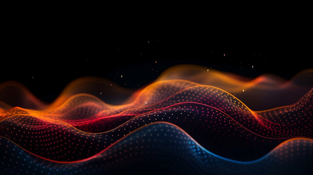 3d abstract modern background with flowing particles