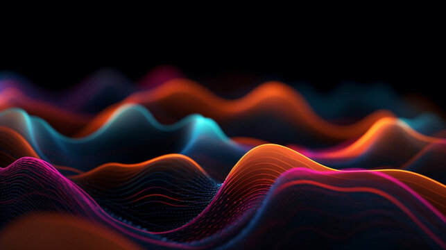 3d Abstract Modern Background With Flowing Particles