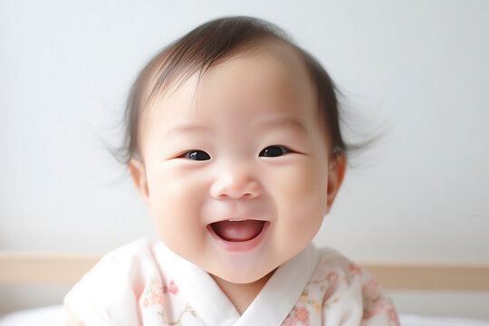 女の子の赤ちゃんのポートレート　AI生成画像　ジェネレーティブAI