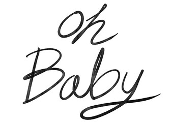 Oh Baby Hand Writing Calligraphy Lettering for Baby Shower 