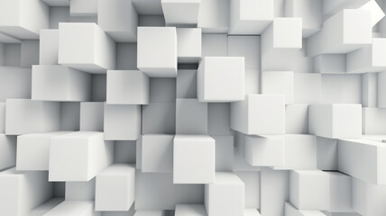 3d background with white cubes