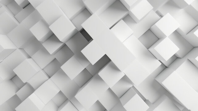 3d background with white cubes © alisaaa