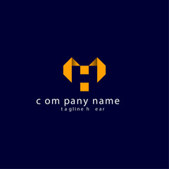 Obraz premium Technology logo design template with letter H on dark background.