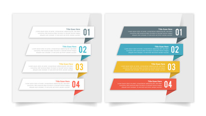 Simple and Clean Presentation Business Infographic Set Design Template with 4 Bar of Options - obrazy, fototapety, plakaty
