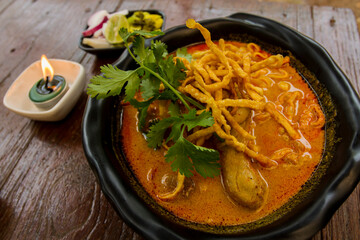 Khao Soi with Chicken,food of northern thailand khao soi chicken