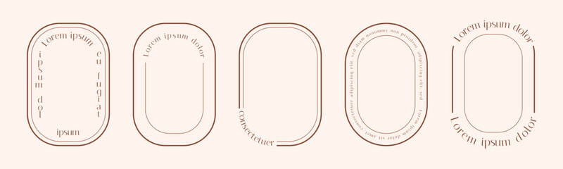 Minimalistic aesthetic y2k frames. 5 different tipes. © Aleksandra Abramova