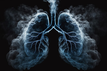 ai generated Illustration Damaged human lungs.