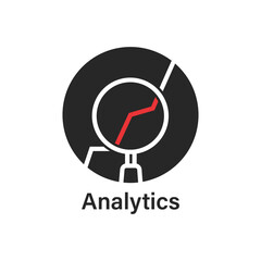 round simple analytics logo isolated on white. concept of advisor, investor or consultant business inspection or algorithm performance. unique flat style trend modern logotype graphic design